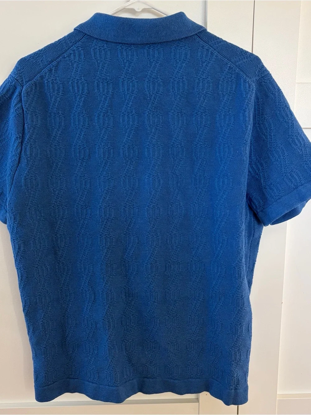 J. Crew Men’s Short-Sleeve Blue Knit Button Front Shirt Knit for J. Crew